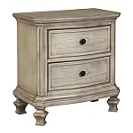 Ashley Furniture Signature Design – Demarlos Nightstand – 2 Drawers – Vintage Casual – Parchment White