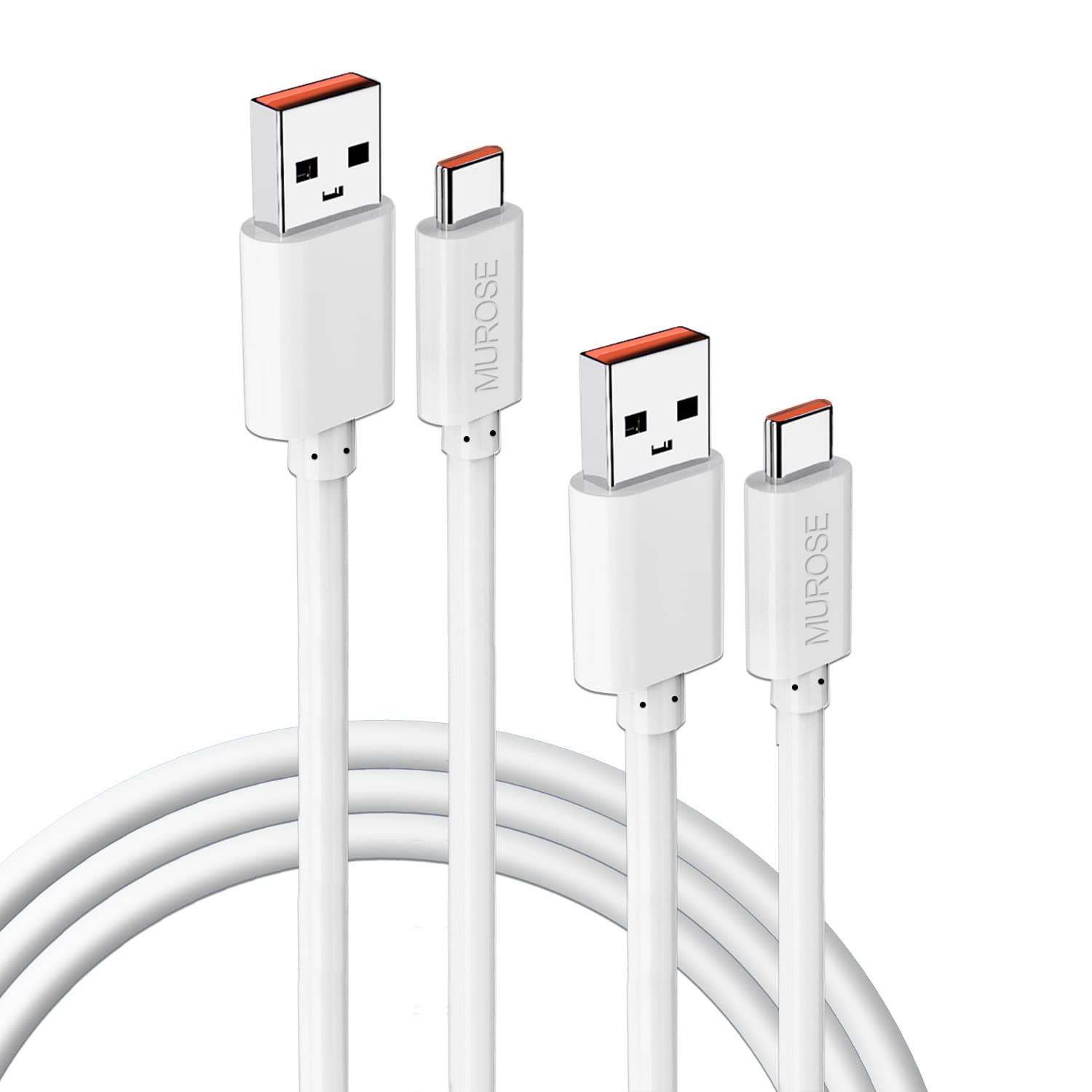6A Fast Charging 2-Pack 3.3ft USB-C to USB-A Charger Cable, 66W QC5.0 Compatible with Laptop/Tablet/Phone