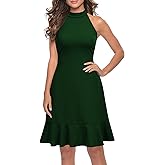 WOOSEA Womens Cocktail Prom Dress Sleeveless Halter Neck Evening Party Short Homecoming Dresses