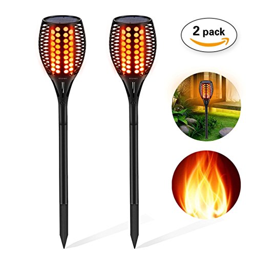 Solar Torch Light Outdoor, Aityvert Flickering Dancing Flames Lights Landscape Decoration Wireless Lighting Dusk to Dawn Waterproof Security Light for Garden Patio Deck Yard Driveway Pathway 2 Pack
