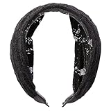 MagiDeal Women Lace Headband Retro Hair Band Wide Headwrap Hair Accessories - Black