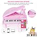 SGILE 31 Keys Musical Piano Toy with Microphone, Learn-to-Play for Girl Toddlers Kids Singing Music Development, Audio Link with Mobile MP3 IPad PC, Pink