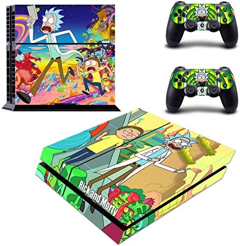 Decal Moments Regular PS4 Console Set Vinyl Skin Decal Stickers Protective for PS4 Playstaion 2 Controllers Rick and Morty