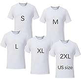 ORJ 5 PCS Unisex Sublimation Blank T Shirt White Polyester Shirts Crew Neck Short Sleeve for Sublimation T Shirt
