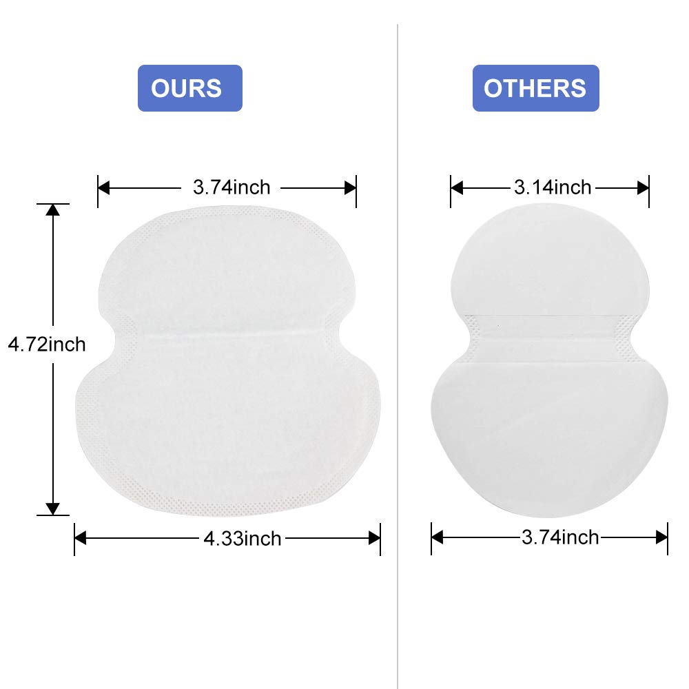 Large Underarm Sweat Pads for Women and Men Fight Hyperhidrosis [100 Pack], CANAGROW Armpit Sweat Pads Comfortable Unflavored, Non Visible, Extra Adhesive, Disposable, Sweat Free Armpit Protection : Beauty