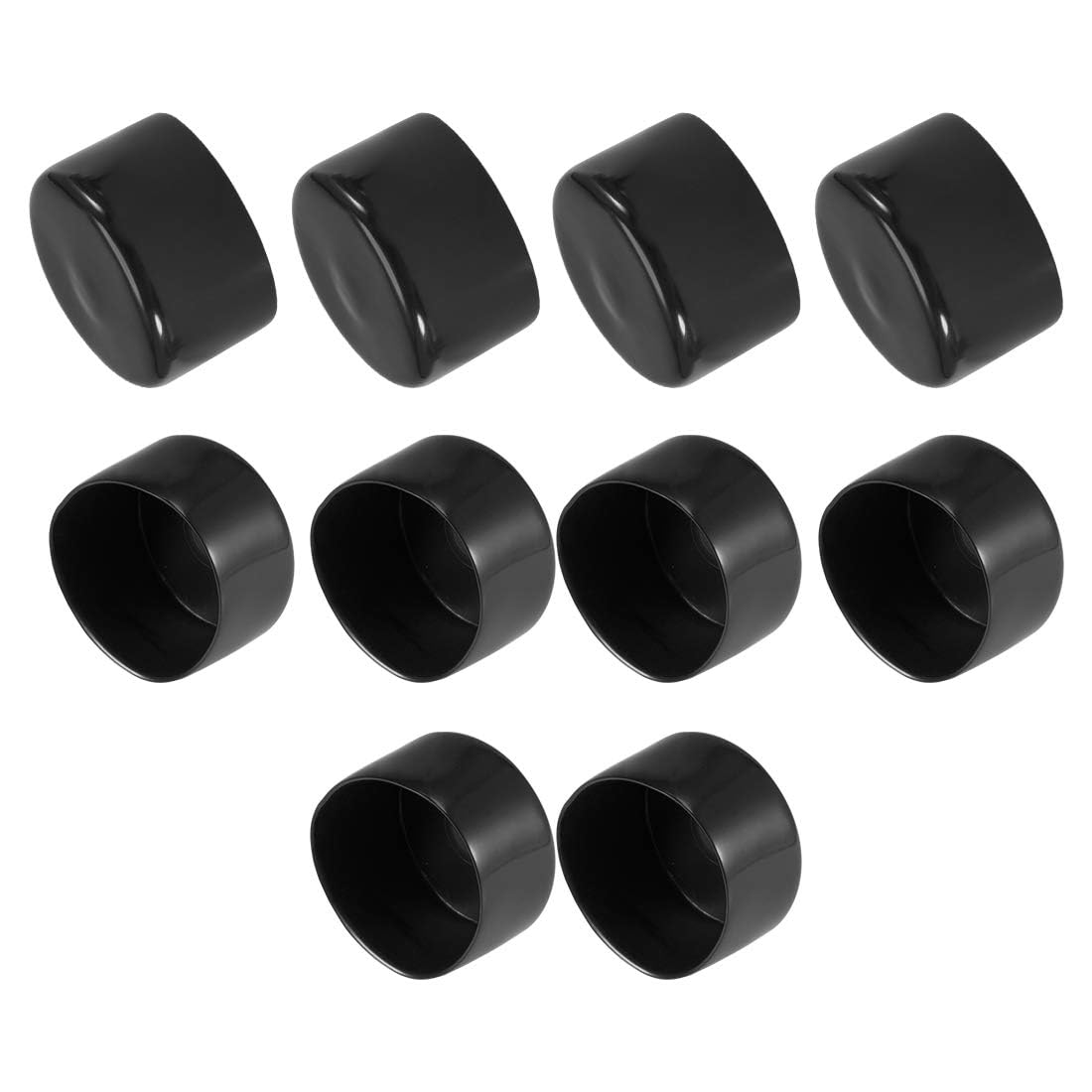 TA-VIGOR 10Pcs Rubber End Caps, 50mm ID Round Flexible Screw End Caps Thread Protectors, Black Vinyl Bolt Covers Rubber Covers for Screws, Tubes, Cables, Wires, etc