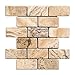 Philadelphia 2 X 4 Tumbled Travertine Brick Mosaic Tile - 6 X 6 Sample