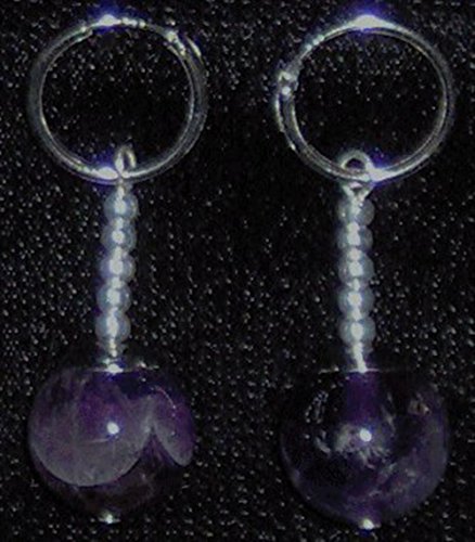 Zarbon Dark Purple Amethyst Potara Earrings - DBZ Anime Cosplay Costume Accessories by TamaShop