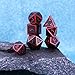 HESTYA Metal Dices Set Polyhedron Dice Compatible with Dungeons and Dragons, Role Playing Math Teaching Table Games Solid Zinc Alloy with Enamel Dice with Storage Bag