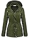 Bifast Ladies Hooded Lightweigt Waterproof Rainwear Outdoor Long Slim Raincoat Army Green XL