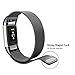 hooroor Fitbit Charge 2 Bands Small & Large for Women Men Girls, Milanese Loop Stainless Steel Metal Bracelet Strap with Unique Magnet Lock, No Buckle Needed for Fitbit Charge 2 (Black, Large)