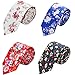 AUSKY 4 Packs Skinny Neckties for Men Boys, 2.35'' Wide Slim Ties in Different Textured Style Mixed set