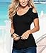 Dreamtravel Womens Summer Short Sleeve Shoulder-Off Blouse T Shirt Casual Lace Tops