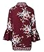 Chunoy Women Casual Floral Short Puff Sleeve Chiffon Kimono Cardigan Beach Wear Shawl Blouse Top Pink Small