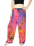 Orient Trail Women's Tie-dye Straight Leg Pajama Dance Yoga Pants M/L Nebula Pink