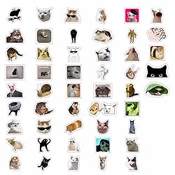 BulbaCraft 100Pcs Cat Meme Stickers - Funny Cat