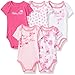 Calvin Klein Baby 5 Pack Bodysuits, Pink/White, 0/3M