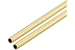 Ofowin [2 Pcs] Brass Round Tube 300mm Length 5.5mm OD 0.5mm Wall Thickness, Metal Copper Seamless Straight Pipe Tubing for DIY Draft Hollow Decoration Frame Models Hobby