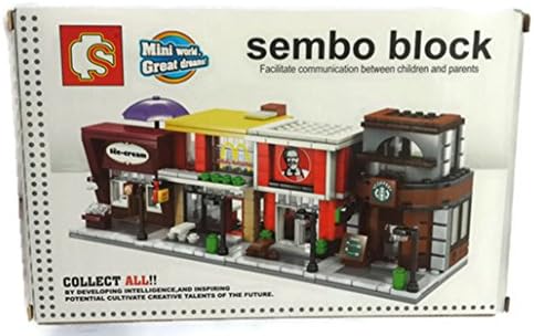 Sembo Block "Mini world" 3D Building Blocks Construction Set of 4 (Ice-cream, McDonald, KFC, Starbuck Coffee)