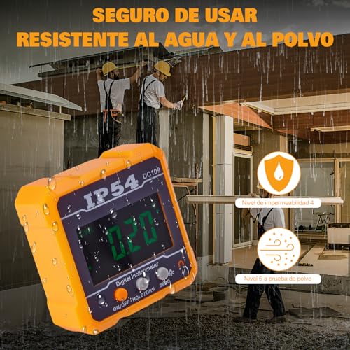 Digital inclinómetro 4 * 90 ° mide o fija ángulos, Medidor de buscador de ángulo digital Goniómetro de precisión con pantalla LCD para aserrado Decoración Carpintería