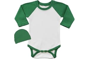 PandoraTees Long Sleeve Raglan Bodysuit and Cap Set