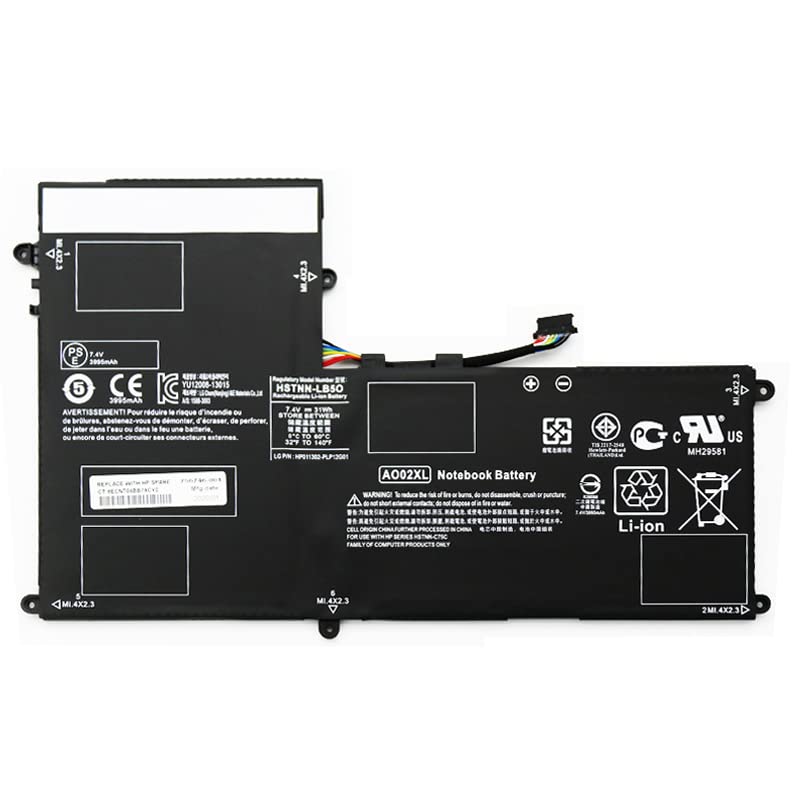 7XINbox 31Wh 7.6V 3995mAh AO02XL Replacement Laptop Battery compatible with HP ElitePad 1000 G2 HSTNN-LB5O HSTNN-UB5O 728250-421 72558-005 728250-1C1 Series
