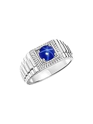 Rylos Men's Ring Sterling Silver Ring, 7MM Round