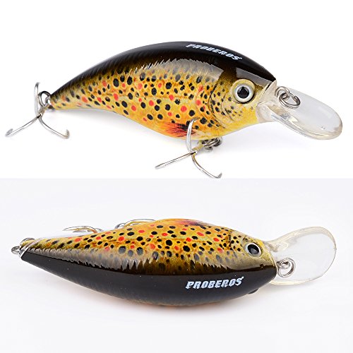 Proberos Crankbaits Set Lure Fishing Hard Baits Swimbaits Boat Ocean Topwater Lures Kit Fishing Tackle Hard Baits Set For Trout Bass Perch Fishing Lures Set (ST50) - Thumbnail 3