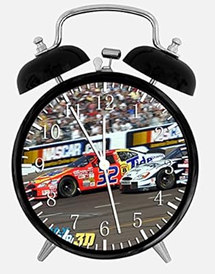 Nascar Race Alarm Desk Clock 3.75" Home Office Decor Z67 Nice For Gifts