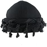 Turban for Men Vintage Twist Head Wraps Durag Satin Lined Halo Turban for Men Modal and Satin Tassels