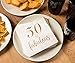 BLUE PANDA 50th Birthday Napkins for Women - 5 x 5 in, White, 3-Ply, Pack of 50 - Gold Foil 50 & Fabulous Design, Cocktail Napkins, Absorbent Party Tableware
