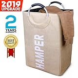 SEMK Hamper Laundry Basket Laundry Hamper Laundry Bag Dirty Clothes Hamper Dokehom College Hamper Dorm Collapsible Easy Carry Folding Tall Clothing Hamper Handy Standing