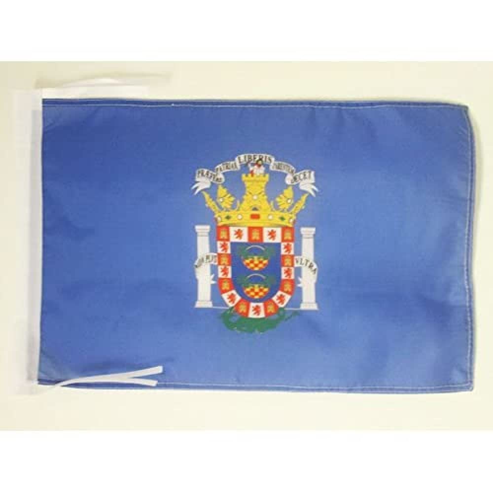 AZ FLAG - Melilla Flag - 18'' x 12'' - 100% Polyester Autonomous city of Melilla - Spain Small Banner with Two Cords - Fade Resistant - Vivid Colors - 18x12 in - 45x30 Cm — image 1