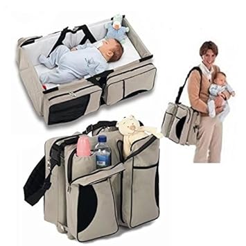 3 In 1 Babytasche Wickeltasche Reisebett Babybett Fur Baby Multi Klappbett Tragbar Bett Mehrzweck Tasche Beige Amazon De Baby