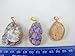 Agate Pendant Natural Druzy Agate with Gold Bezel One Hooks Set of 3 Mixed Shape Mixed Color