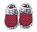 Ofoot Women's Cashmere Knitted & Plush Memory Foam Anti-slip Indoor Slippers with TPR Sole (9-10 B(M) US, Red with Black Stripe)