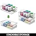 mDesign Stackable Storage Box with Built-in Handles – Transparent Medicine Box with Practical Design – Designed for Medicine Storage in The Household – Clear