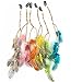 Fodattm 6PCS Lady Women Handmade Colourful Boho Hippie Hair Extensions with Feather Clip Comb Hairpin Headdress Headband DIY Accessories