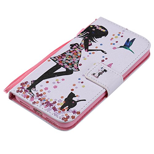 image for For iphone X Wallet Case with Screen Protector,OYIME [Flower Girl and 
