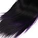 SEIKEA Clip in Ponytail Extension Wrap Around Long Straight Hair Extension 28 Inch Synthetic Hairpiece - Black (Dark Purple Highlight)