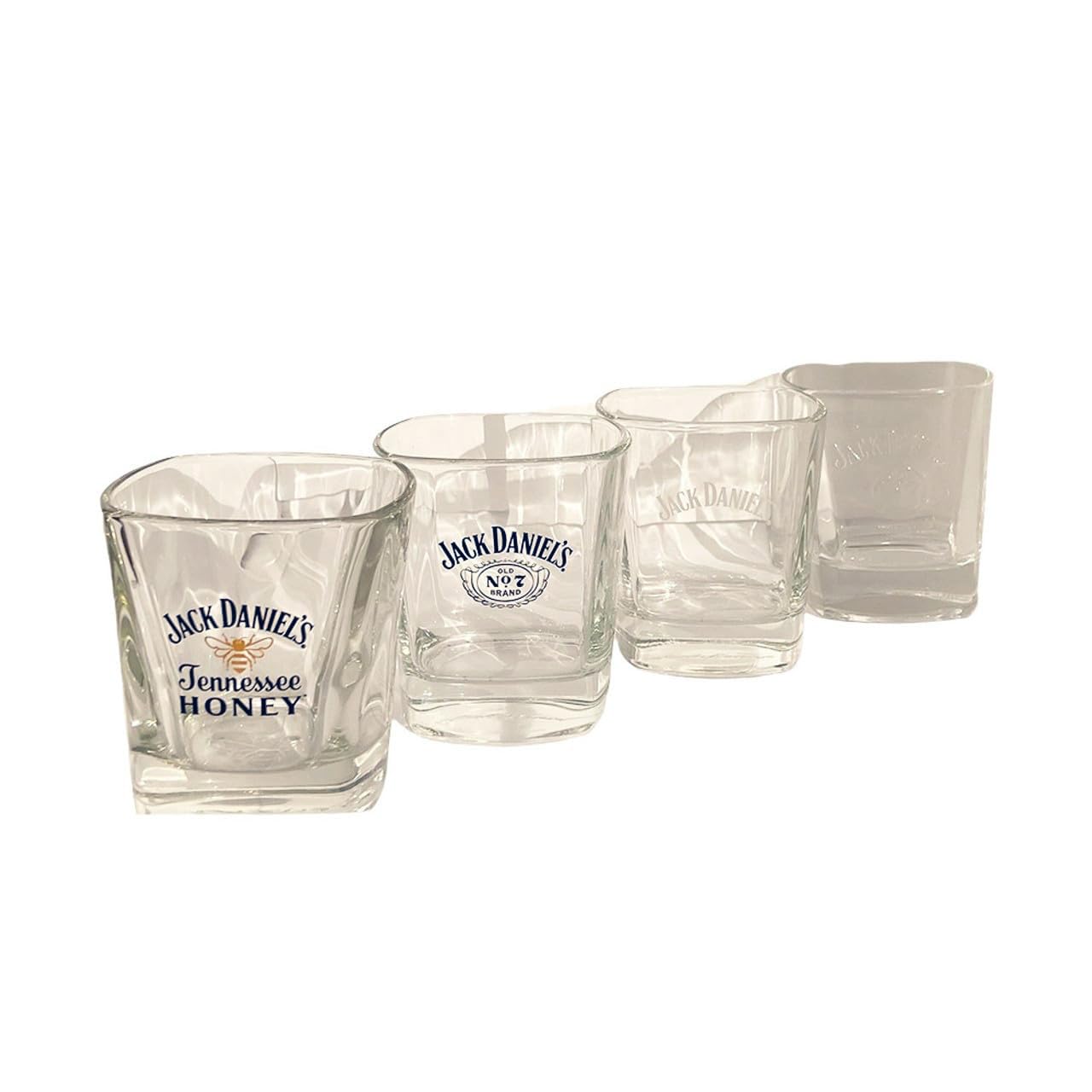 Jack Daniel's Old No.7 Collectable 4 Glass Tumbler Whiskey Glasses Set