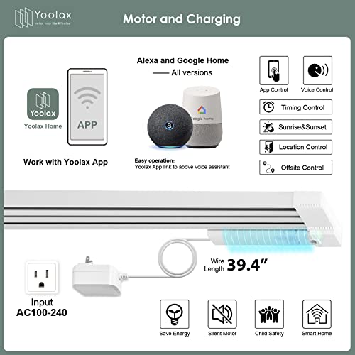 Yoolax Costom smart panel track blinds,motorized sliding panel blinds