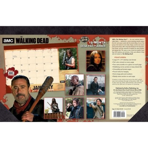 Walking Dead Blotter 2018 Desk Pad Calendar