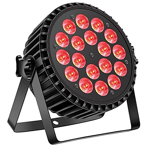 DELIBANG 200W 18 LED Par Bühnenlicht Aluminiumschale, RGBW Discolicht Partylicht mit Auto/Strobe/ DMX512 Steuermodus, LED Scheinwerfer für Party Club 