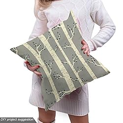 Ambesonne Birch Fabric by The Yard, Tree Branches