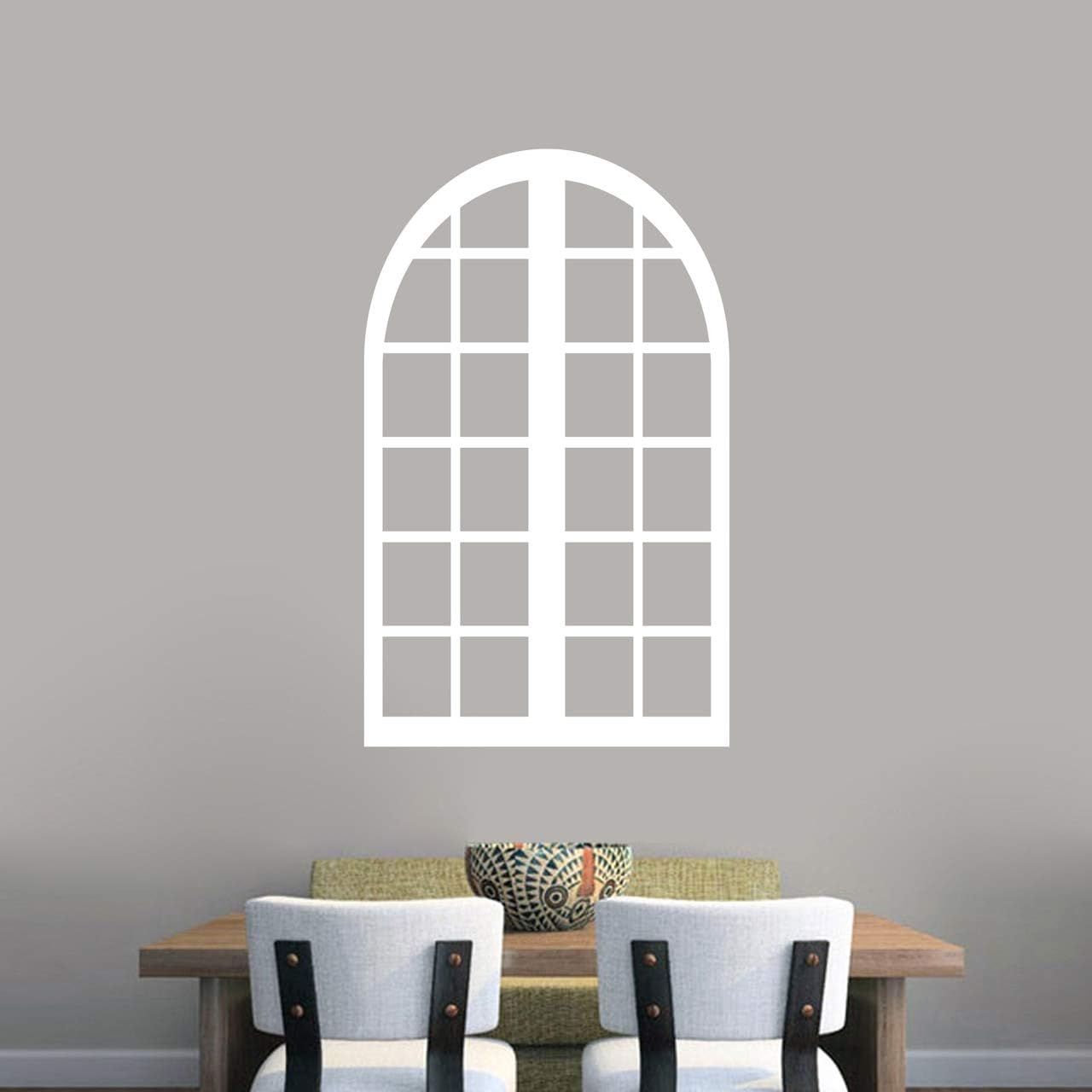 Sweetums Signatures Tall Arched Window Frame Wall Decal 22" Wide x 36" Tall White