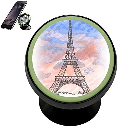 Eiffel Tower Customized Magnetic Phone Car Mount Holder for iPhone 360 Rotation Noctilucent Function,Black