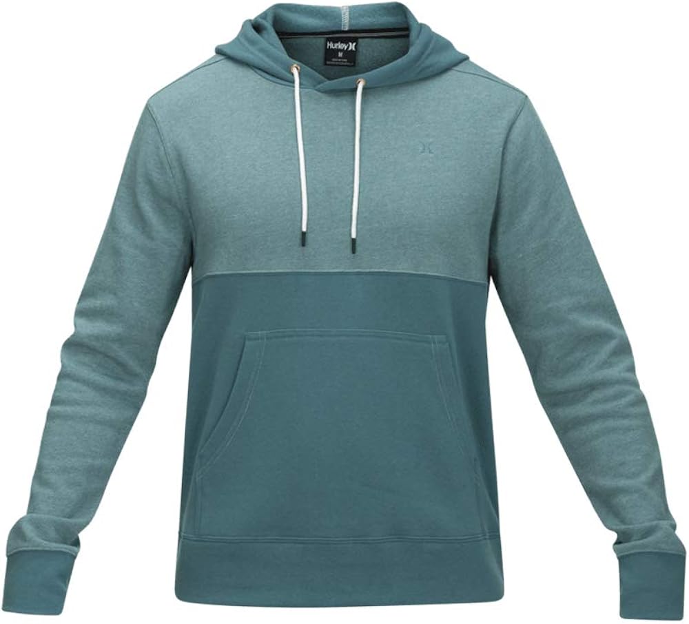 Hurley Men's Crone Textured Fleece Pullover Hoodie, Mineral Teal - S: Clothing