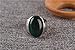 OAKKY Jewelry Men's Stainless Steel Oval Green Gemstone Rings Size 10