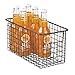 mDesign Metal Wire Food Storage Basket Organizer with Handles for Organizing Kitchen Cabinets, Pantry Shelf, Bathroom, Laundry Room, Closets, Garage - Concerto Collection - Bronze